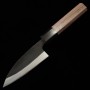 Japanese Wide Petty knife - MIURA - Blue steel No.2 - Kurouchi - Walnut wood handle - Size : 10.5cm