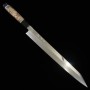 Japanese kandokoro yanagiba knife - MIURA Obidama - VG10 - Mirrored - Stabilized wood handle - Size:30cm