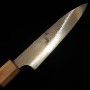 Japanese Petty knife - Saji Takeshi - VG10 - Rainbow Damascus - Rose wood handle - size: 13cm