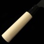 Japanese Ajikiri knife - HIDARI YORIMITSU - White carbon - Kurouchi - Magnoliawood handle - size: 14.5cm
