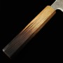 Japanese Santoku Knife - MIURA - Silver3/Ginsan - White Damascus - Charred lacquer technique handle - size: 16.5cm