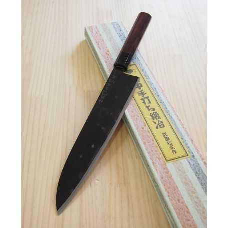 Faca japonesa sasa no ha - santoku artesanal TAKEDA HAMONO - Aço super blue steel - 24cm