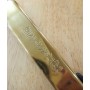 Canivete HIGONOKAMI aço carbono damascus blue steel gold handle Tam:90mm