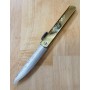 Canivete HIGONOKAMI aço carbono damascus blue steel gold handle Tam:90mm