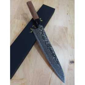 Faca japonesa do chef KAGEKIYO ZA-18 black damascus Tam:24cm
