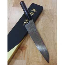 Japanese Chef Gyuto Knife - HINOURA - Tsukasa Hinoura -Coloured damascus - Size: 21cm