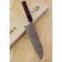 Faca japonesa santoku - TAKESHI SAJI - Blue Steel No.2 Damascus colorido - Tam: 18cm