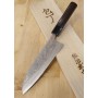 Faca japonesa santoku - TAKESHI SAJI - Blue Steel No.2 Damascus colorido - Tam: 18cm