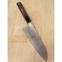 Faca japonesa santoku - TAKESHI SAJI - Blue Steel No.2 Damascus colorido - Tam: 18cm