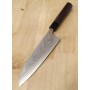 Faca japonesa santoku - TAKESHI SAJI - Blue Steel No.2 Damascus colorido - Tam: 18cm