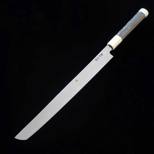 Takohiki Fuji Honyaki em aço  shirogami SUISIN acabamento espelhado cabo octogonal de ébano (300mm)