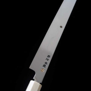 Takohiki Fuji Honyaki em aço  shirogami SUISIN acabamento espelhado cabo octogonal de ébano (300mm)