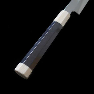 Takohiki Fuji Honyaki em aço  shirogami SUISIN acabamento espelhado cabo octogonal de ébano (300mm)