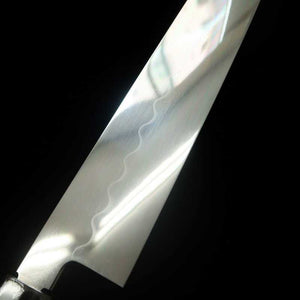 酔心 SUISIN 白鋼 本焼 和牛刀 総鏡面仕上げ 黒檀八角銀線一本柄 (270mm)