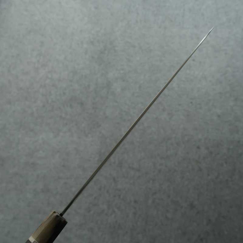 酔心 SUISIN 白鋼 本焼 和牛刀 総鏡面仕上げ 黒檀八角銀線一本柄 (270mm)