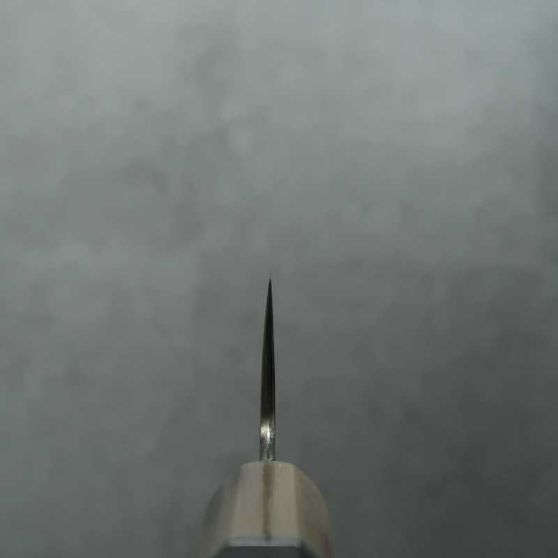 酔心 SUISIN 白鋼 本焼 和牛刀 総鏡面仕上げ 黒檀八角銀線一本柄 (270mm)