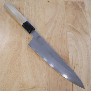 Gyuto SAKAI KIKUMORI Shirogami No. 2 cabo octogonal em magnólia (210mm)