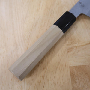 Gyuto SAKAI KIKUMORI "Kikuzuki" Aogami no.2 acabado nashiji, mango octogonal de magnolia (210mm)