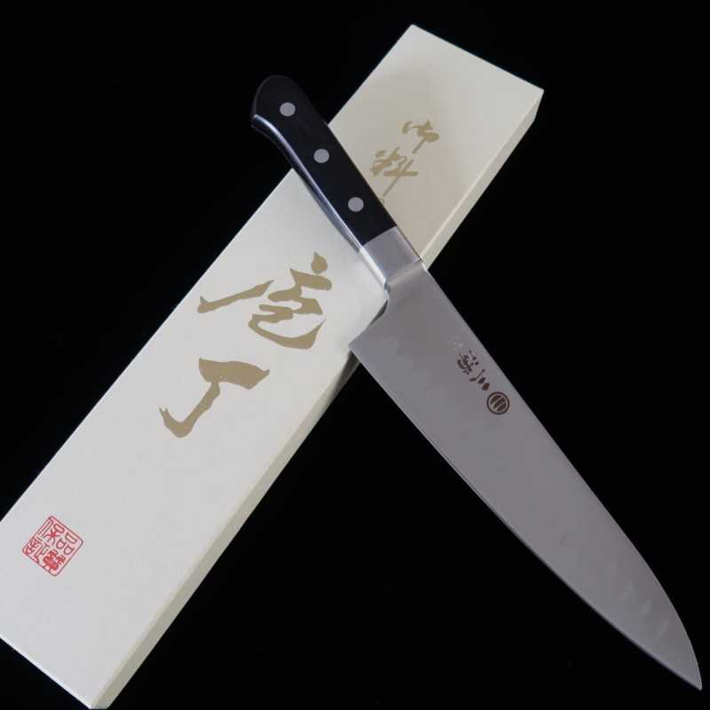 MIURA Gyuto au molybdène pour saumon, finition alvéolée (200 mm)