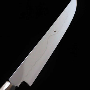 Faca Katanagata Fuji Honyaki em aço branco SUISIN, acabamento espelhado total, cabo triplo em madeira Snakewood com detalhes em prata (300mm)