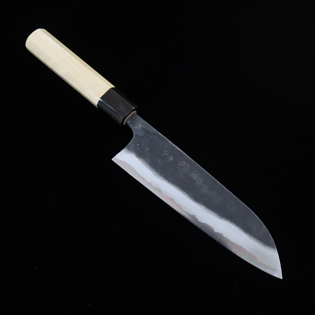 Kyohei Shindo Santoku, Aogami No. 2, Kurouchi, Magnolia Octagonal Handle (165mm)