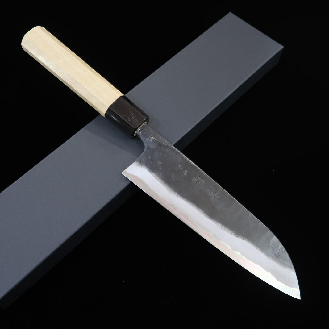 Kyohei Shindo Santoku, Aogami No. 2, Kurouchi, Magnolia Octagonal Handle (165mm)