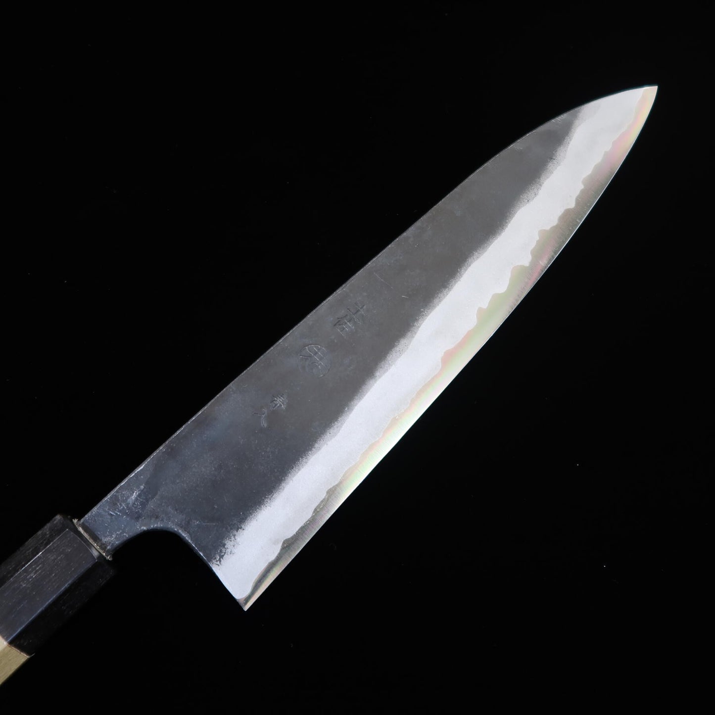 Kyohei Shindo Gyuto, Aogami No. 2, Black Finish, with an Octagonal Magnolia Handle (210mm)