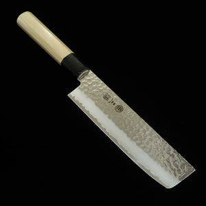MIURA Cuchillo nakiri de acero inoxidable molibdeno damasco martillado (160 mm)
