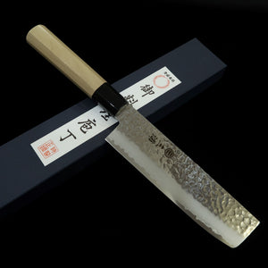 三浦 MIURA ステンレスモリブデン鋼 鎚目ダマスカス 菜切 (160mm)