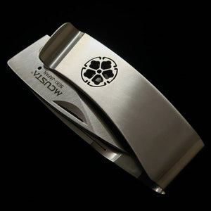 MCUSTA Pocket Clip "Family Crest" Kikyo Design (MC-0082) Money Clip Knife (50mm)