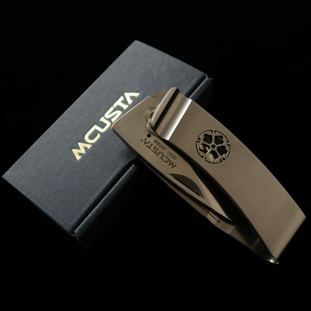 エムカスタMCUSTA　ポケットクリップ”家紋”　桔梗 MC-0082 マネークリップナイフ　（50mm）