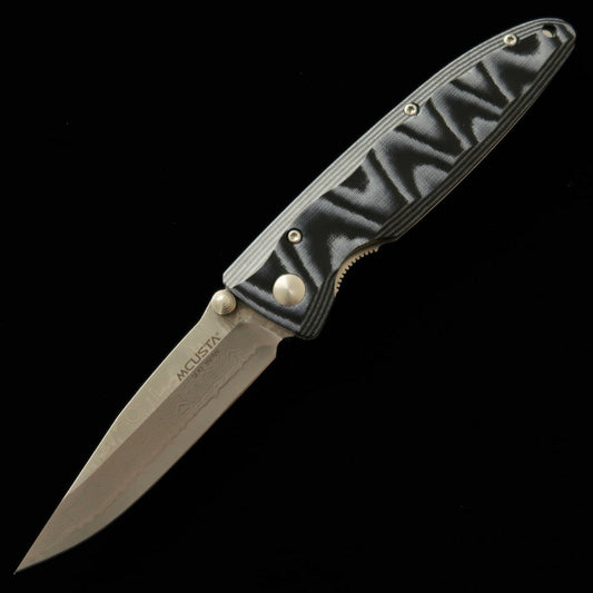 Folding Knife MCUSTA Classic Wave Damascus Blue Micarta MC-0010D (85mm)