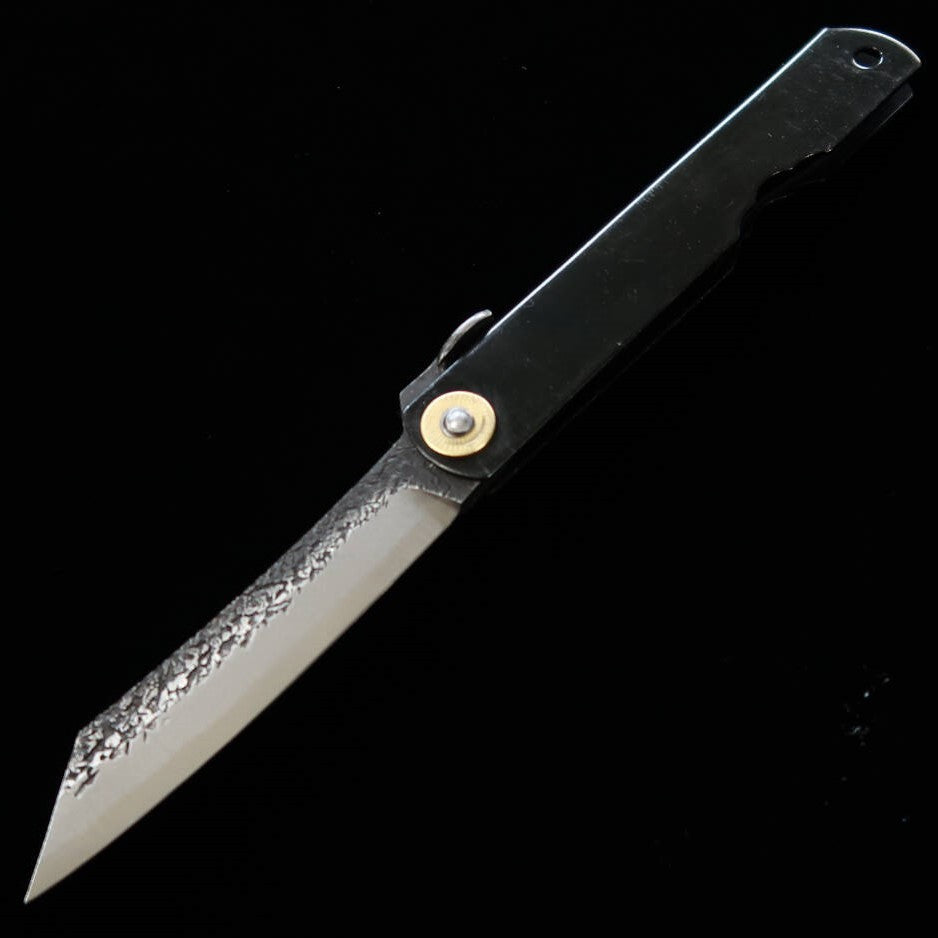 永尾かね駒製作所KANEKOMA 肥後守 青紙 本黒 大 鎚目 黒背（70mm）