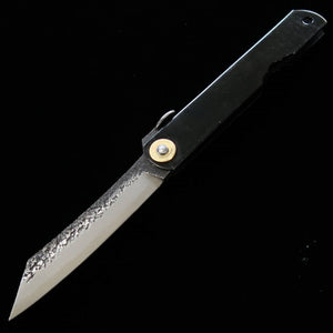 永尾かね駒製作所KANEKOMA 肥後守 青紙 本黒 大 鎚目 黒背（70mm）