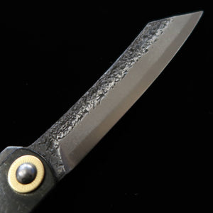 永尾かね駒製作所KANEKOMA 肥後守 青紙 本黒 大 鎚目 黒背（70mm）