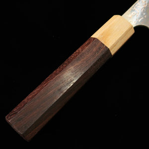 Takeshi Saji Petty Knife, VG10 Colored Damascus with Rosewood Octagonal Handle (130mm)
