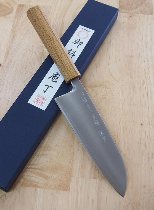 Santoku MIURA Powdered High Speed Steel Oak Octagonal Handle (165mm)