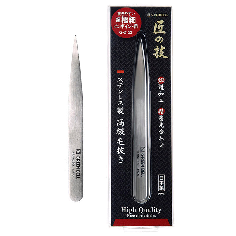 GREEN BELL Takumi No Waza Stainless Steel Tweezer (Extra Fine) G-2152