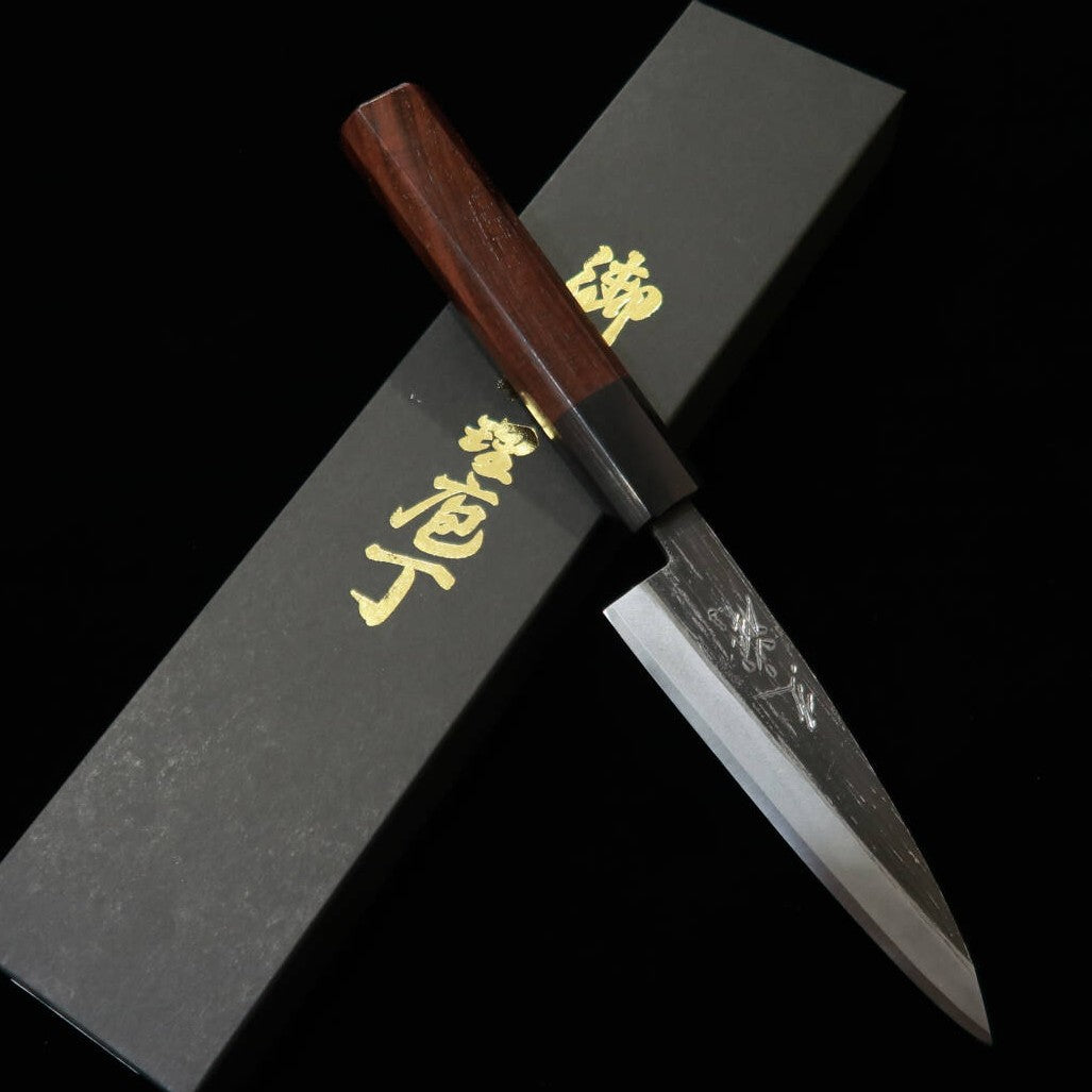 MIURA Aogami nº 2 cuchillo utilitario de filo simple mango octogonal de palisandro (120 mm)