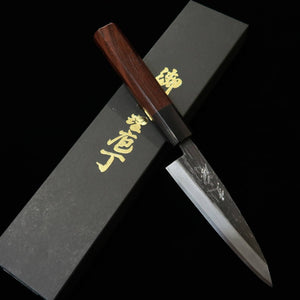 Miura MIURA Aço Azul nº2 Faca Utilitária de Lâmina Simples Cabo Octogonal de Pau-rosa (120mm)