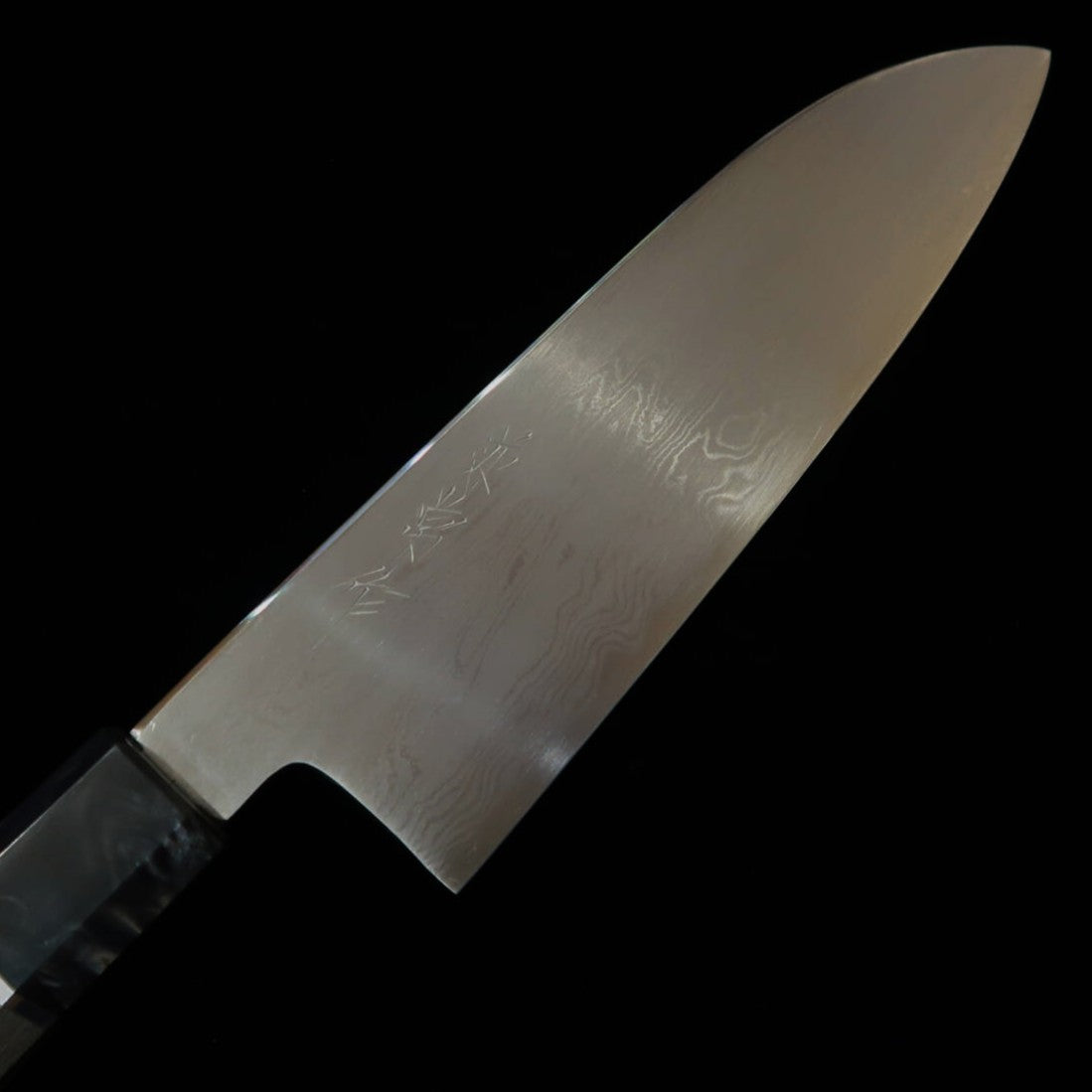 Kanetsune's Yohki Series Japanese Santoku Knife, Blue Paper No. 1, Damascus KC-457, with Stabilized Wood Handle (180mm)