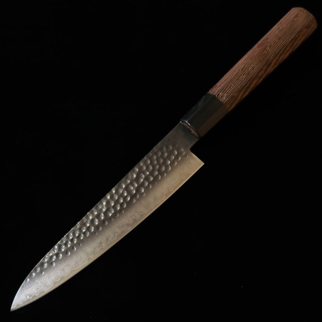 三浦 MIURA ペティ VG10 黒染 鎚目ダマスカス　ウェンジ八角柄 （150mm）