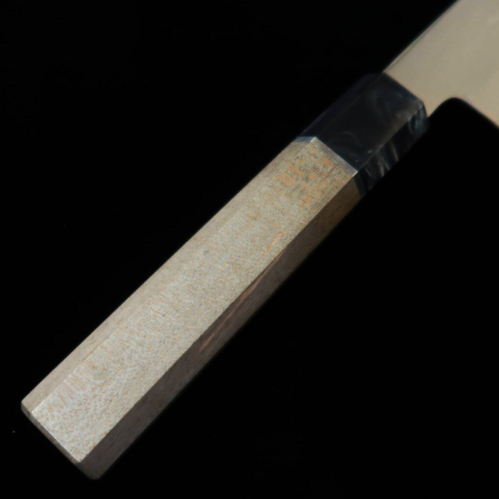 Kanetsune's Yohki Series Japanese Santoku Knife, Blue Paper No. 1, Damascus KC-457, with Stabilized Wood Handle (180mm)