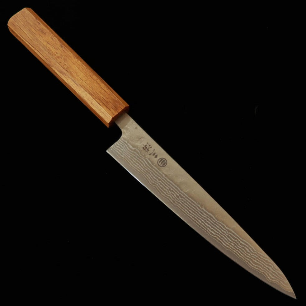 Miura Petty 440C Matte Damascus Oak Octagonal Handle (150mm)