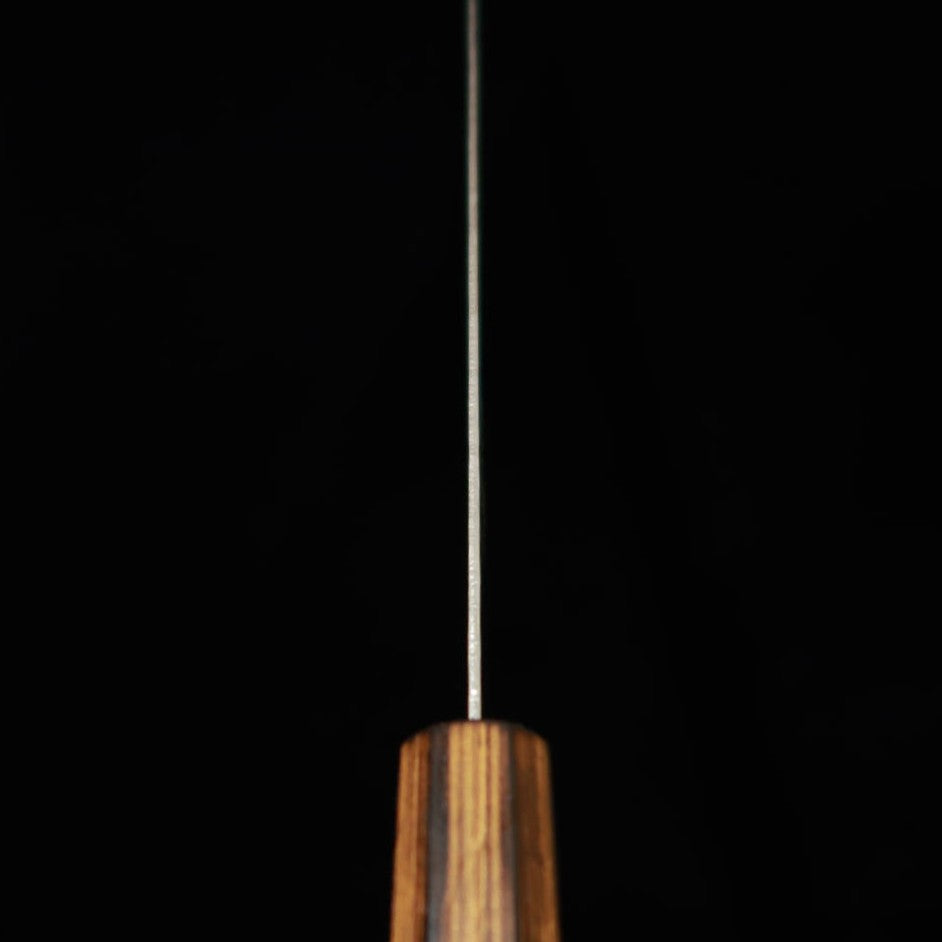 Miura Sujihiki Slicer 440C, Mirror Finish, Damascus, Black Oak Handle (240mm)