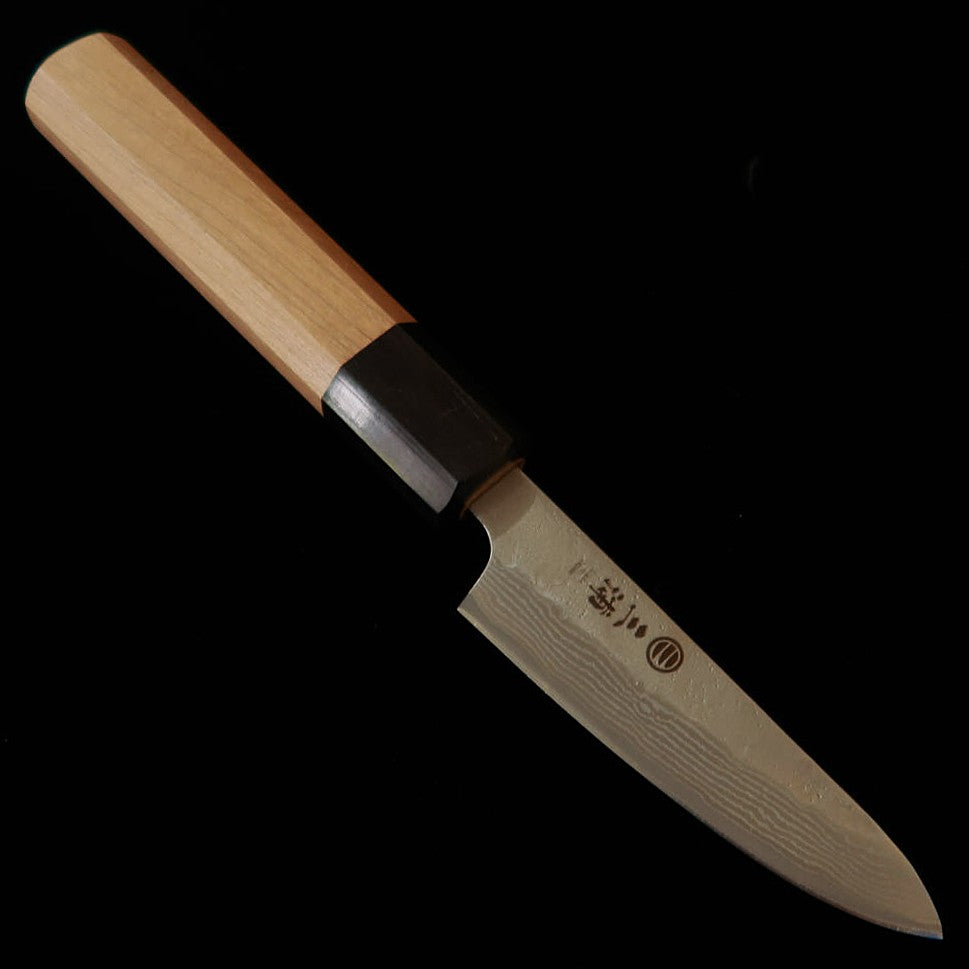 MIURA Petty, 440C Matte Damascus, Sakura Wood Octagonal Handle (80mm)