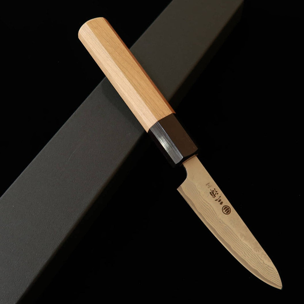 MIURA Petty, 440C Matte Damascus, Sakura Wood Octagonal Handle (80mm)