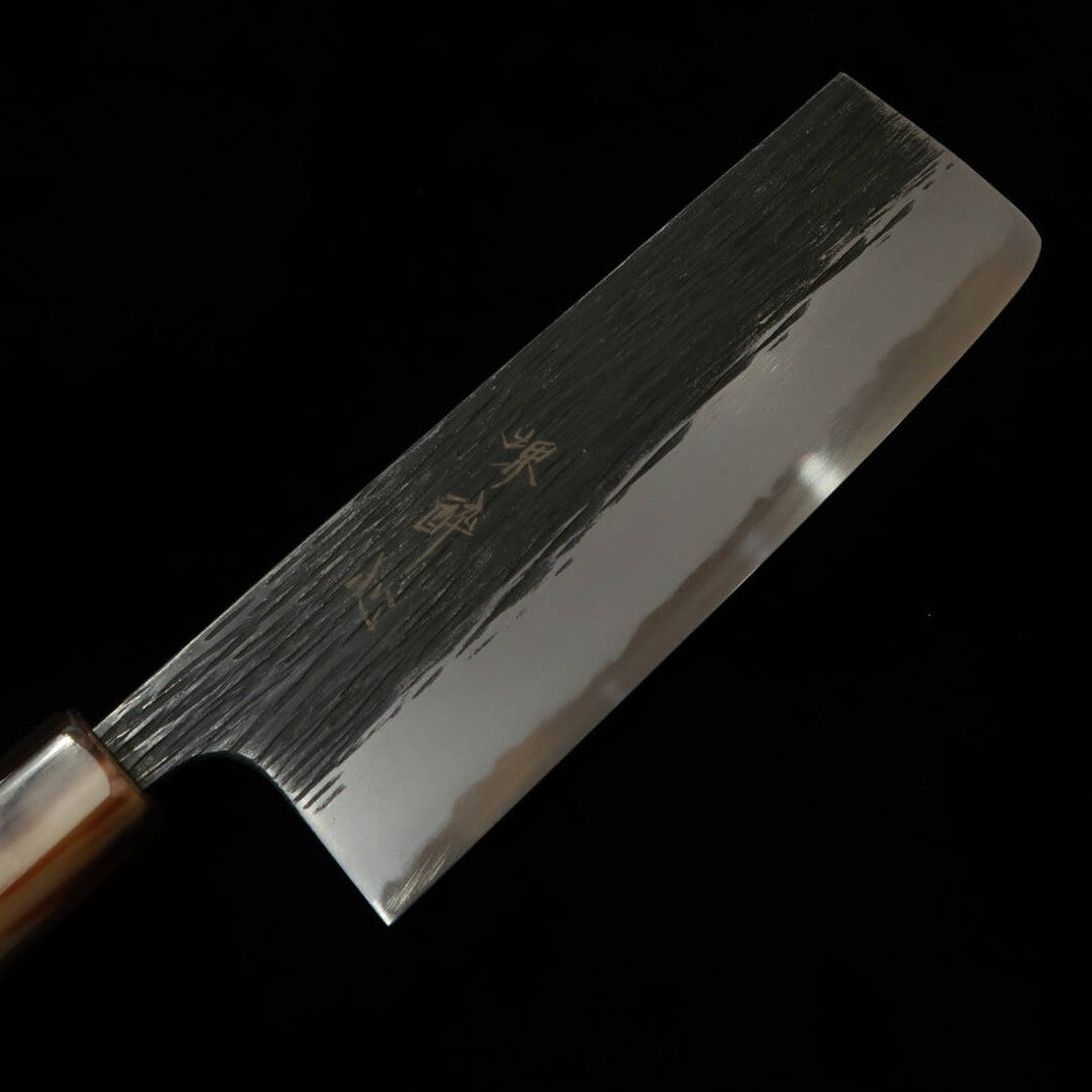 SUISIN Togashi Kenji's Black Forged Shirogami No.2 Nakiri with an Octagonal Magnolia Handle (165mm)