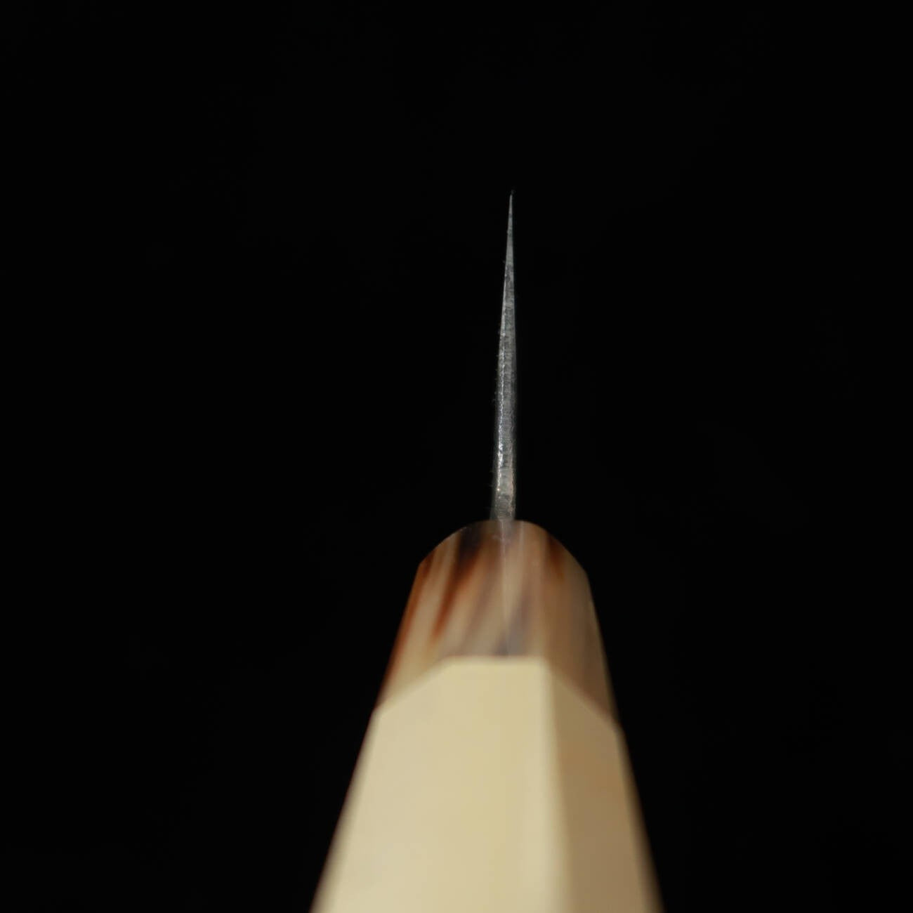 SUISIN Togashi Kenji's Black Forged Shirogami No.2 Nakiri with an Octagonal Magnolia Handle (165mm)