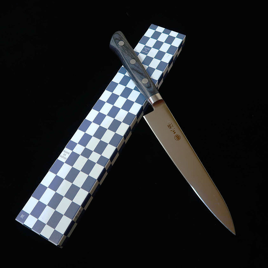 Miura Petty AUS8 manche en bois composite bleu (120/150 mm)